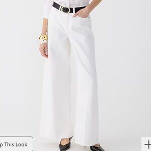 J crew High-rise superwide-leg jean in white
